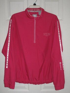 Sunice Womens L/S "Luana Hills C.C."(Hawaii) Hot Pink 1/4 Zip Golf Windbreaker-L